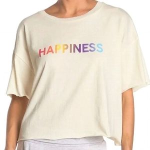 NWOT Abound Ivory Happiness Rainbow Letters Top Size XXL